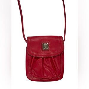 Tignanello Red Leather Crossbody Bag